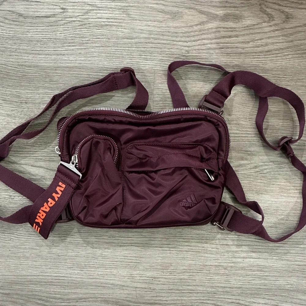 adidas Ivy Park Harness Bag Maroon/Solar Orange FW19 GK7382 - Picture 1 of 7